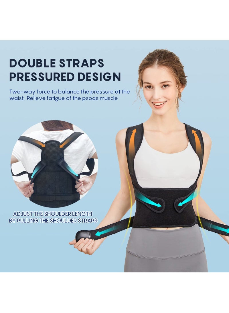 Pow Back Brace and Posture Corrector for Women and Men Back Straightener Posture Corrector Scoliosis and Hunchback Correction Back Pain Spine Corrector Support Adjustable Posture Trainer