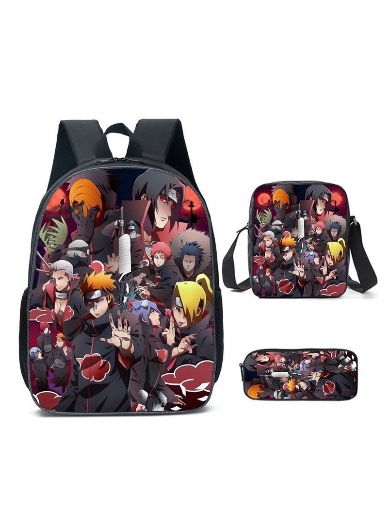 Cartoon Anime Student Backpack Three-Piece Set 29*42*16cm