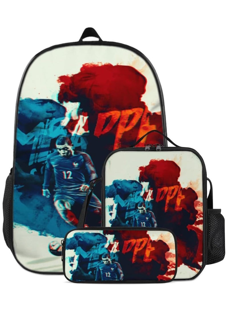 Football Star Backpack Three-Piece Set 29*42*16cm