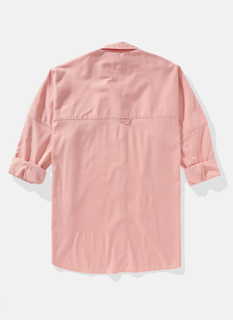 Pocket Detail Button Down Oversized Shirt