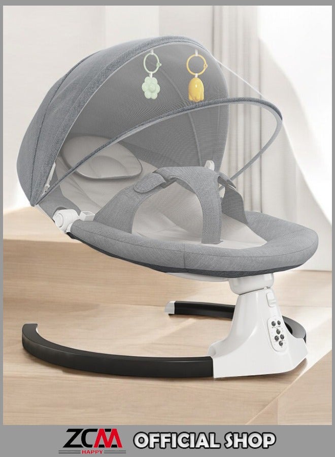 Baby Electric Rocking Chair - Newborn Cradle Bed with Remote Control and Soothing Features – 6-Piece Set