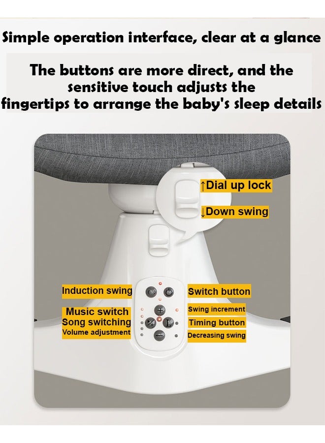 Baby Electric Rocking Chair - Newborn Cradle Bed with Remote Control and Soothing Features – 6-Piece Set