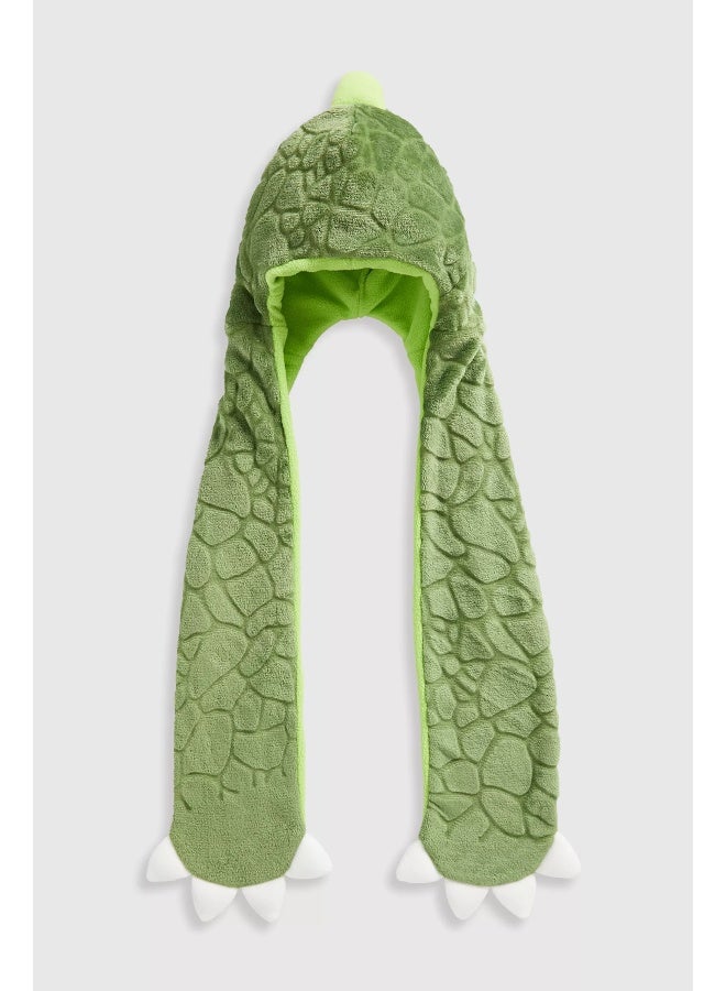 Green Dinosaur Hooded Scarf