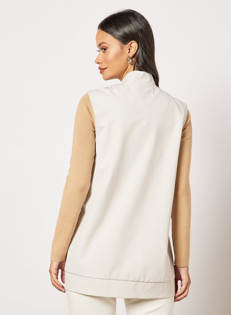 Sleeveless Gilet Cream