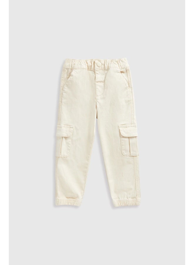 Cream Cargo Trousers