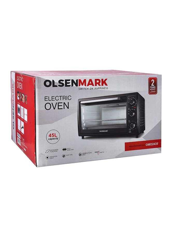 Electric Kitchen Oven - Powerful 2000W With Baking Pan 45.0 L 2000.0 W OMO2435 Black