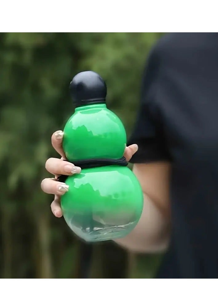 Gourd Water Bottle,800ml Gourd Sports Water Bottle,Durable Gourd Style Water Bottle,Chinese Retro-Inspired,Eye-Catching Sports Water Bottle,Black Myth Wukong Gourd Beverage Container Water Bottle Green