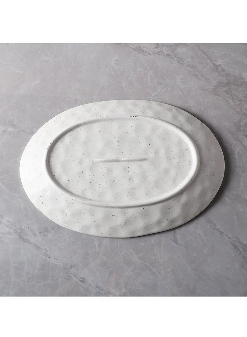 Bright White Oval Holiday Plate