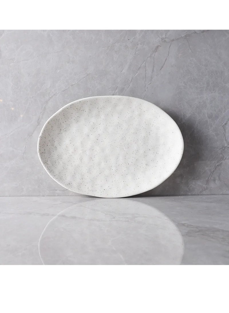 Bright White Oval Holiday Plate