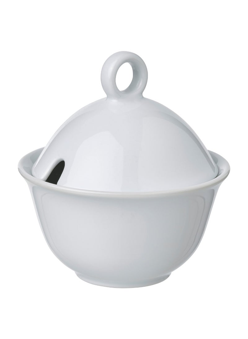 Elegant White Sugar Bowl Classic and Refined Design with a Stylish Lid, Perfect for Serving and Storing Sugar with Grace