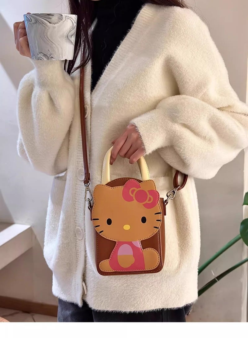 Compact And Lightweight Cartoon White Crossbody Handbag