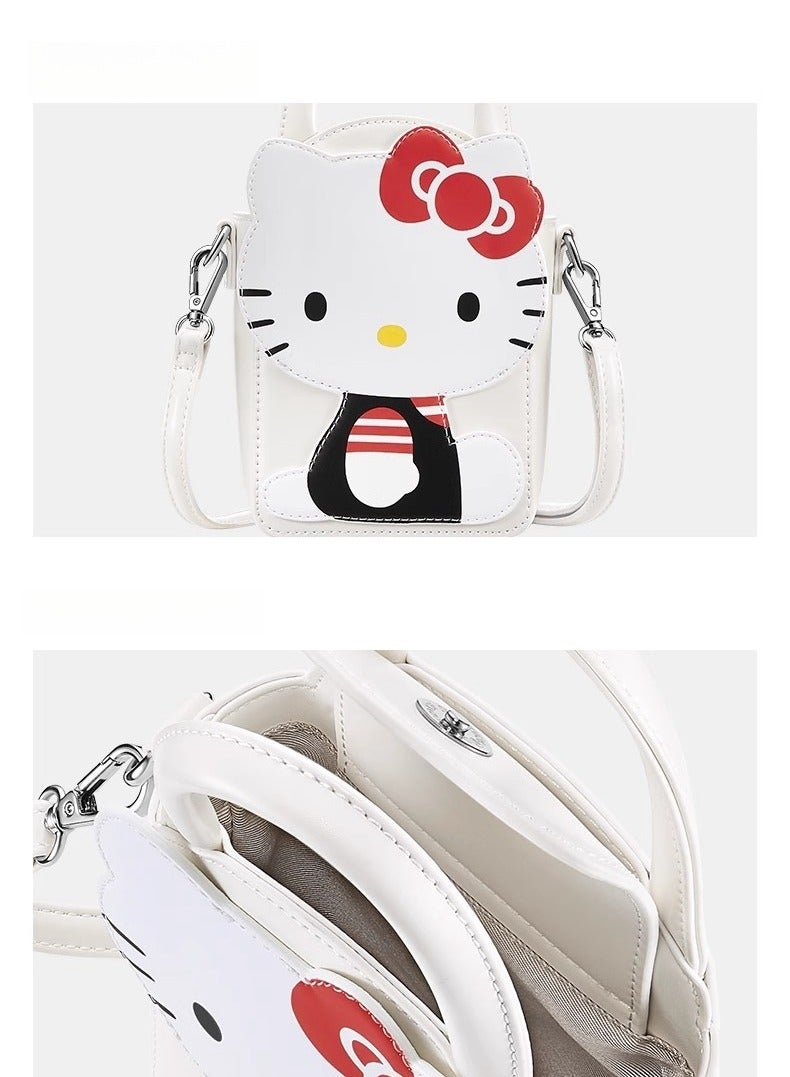 Compact And Lightweight Cartoon White Crossbody Handbag