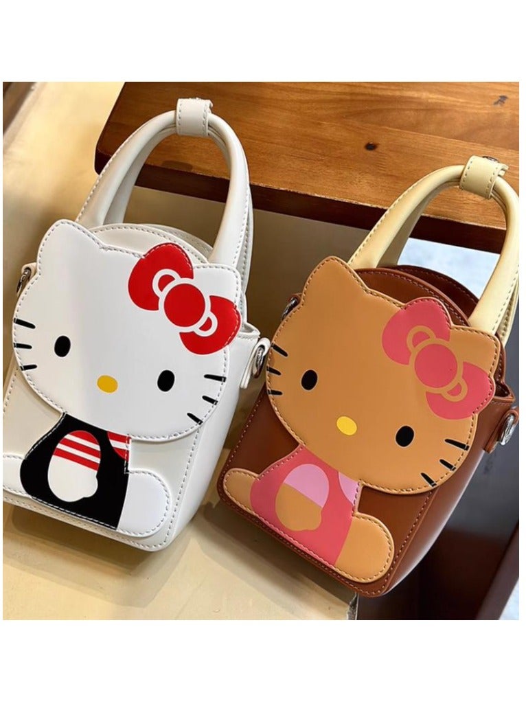 Compact And Lightweight Cartoon White Crossbody Handbag