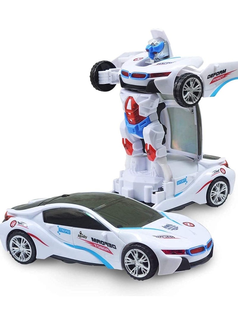 Deform Robot Car for Kids, Bump & Go Action 2 in 1 Toy with 3D Lights and Music Transform Toy, Operated to Converting AUTO Function Speed CAR Special Light