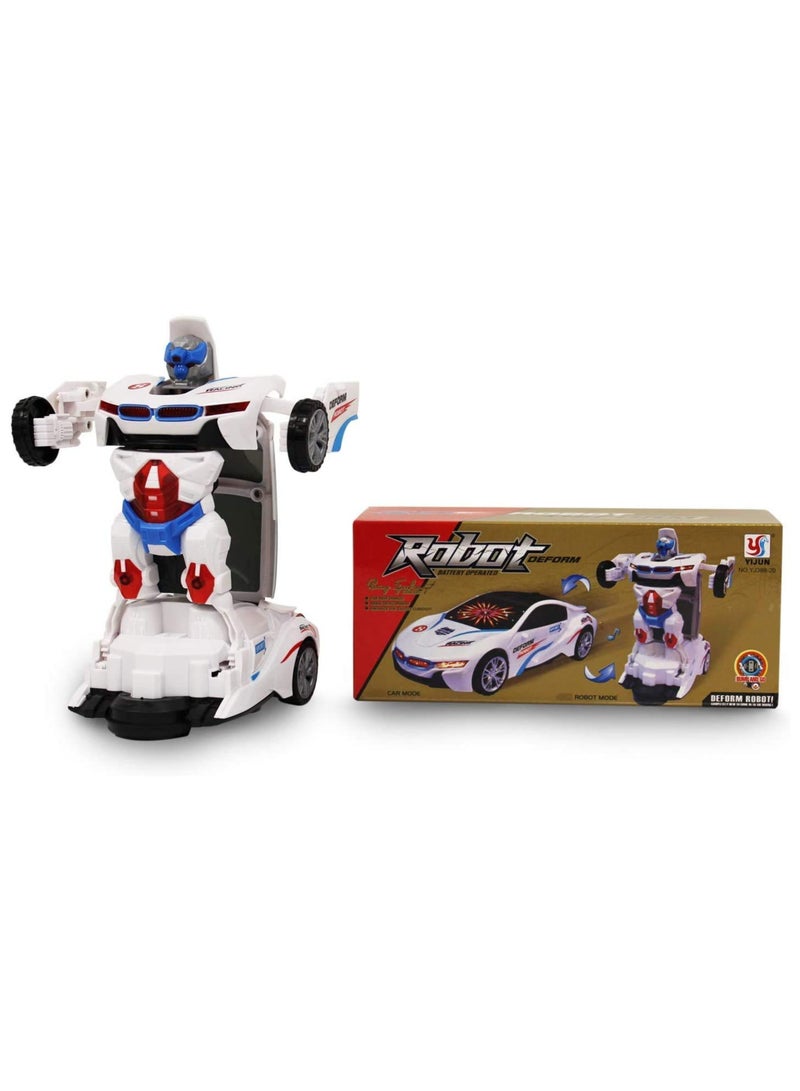 Deform Robot Car for Kids, Bump & Go Action 2 in 1 Toy with 3D Lights and Music Transform Toy, Operated to Converting AUTO Function Speed CAR Special Light