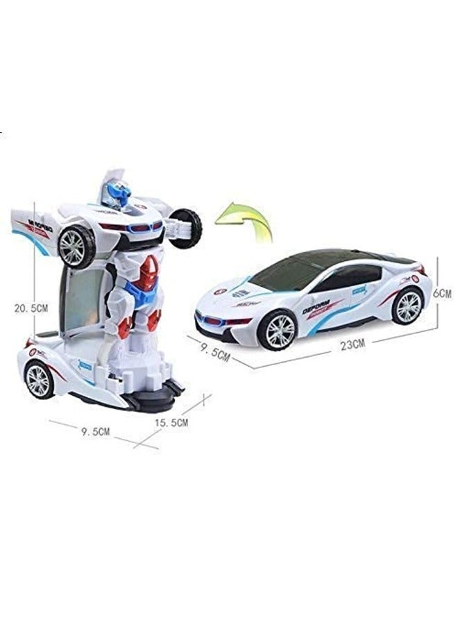 Deform Robot Car for Kids, Bump & Go Action 2 in 1 Toy with 3D Lights and Music Transform Toy, Operated to Converting AUTO Function Speed CAR Special Light