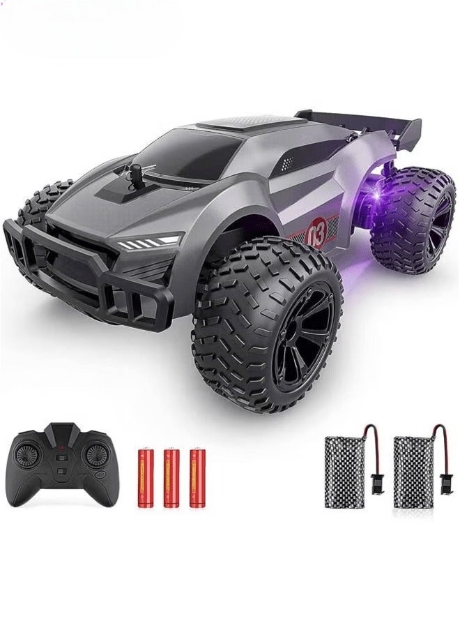 2.4GHz High-Speed Off-Road RC Car: Colorful LED Racing Toy with Rechargeable Battery for Kids.