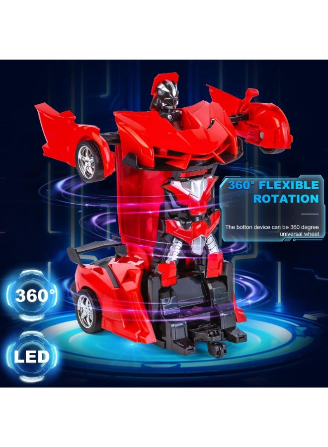 Transformer Cars RC Toy for Boys | Remote Controlled Deformed Car with Electric Racing Features | Ideal Birthday Gift | Red