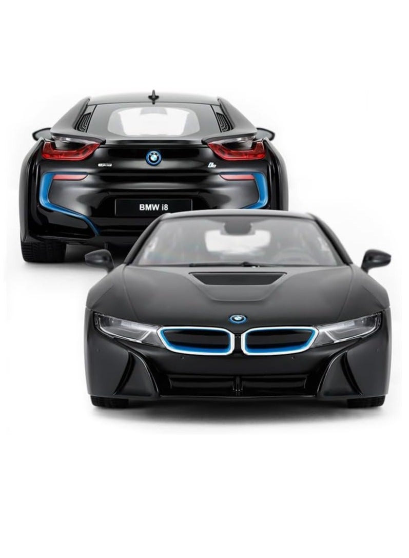 Remote Control Cars 1/14 Scale Officially Licensed RC Series BMW i8, Electric Sport Racing Hobby Toy Car With Open Door Model Vehicle for Boys and Girls Teens and Adults Gift - Matt Black