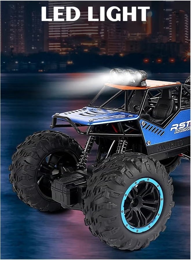 Racing Car All Terrains Electric Toy Alloy Remote Control Car Cross-Country Climbing Rechargeable Children's Toy Car with Led Lights.