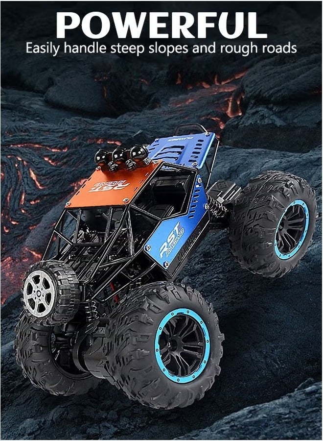 Racing Car All Terrains Electric Toy Alloy Remote Control Car Cross-Country Climbing Rechargeable Children's Toy Car with Led Lights.