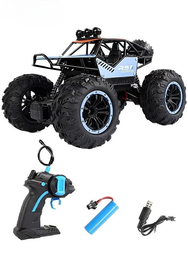 Racing Car All Terrains Electric Toy Alloy Remote Control Car Cross-Country Climbing Rechargeable Children's Toy Car with Led Lights.