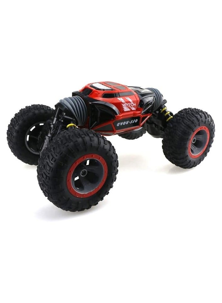 2.4GHz Remote Control Car Four-Wheel Drive Off-Road Bigfoot Twist Car Double Sided Stunt One Key Transform Vehicle Kids Toys Great Gift Choice for Boys