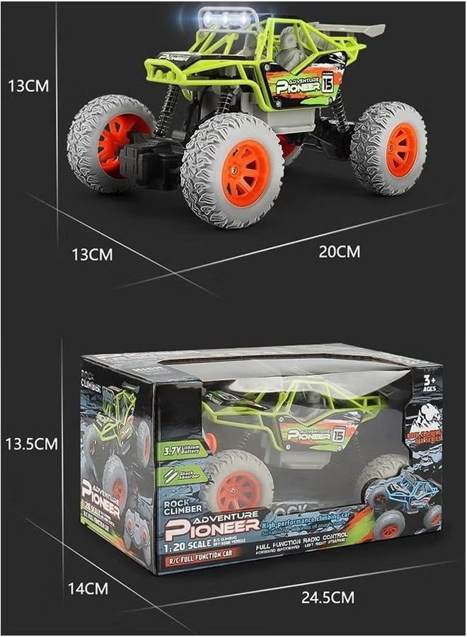 1:20 All-Terrain RC Racing Car: High-Speed Remote Control Toy with LED Lights & Rechargeable Battery.