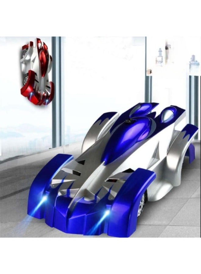 2.4G Climbing Wall Stunt Car (Blue) | Gravity-Defying Remote Control Car with 360° Spins and LED Lights