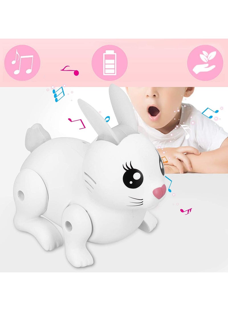 Battery Operated Sweet Sounds Jumping and Walking Rabbit Toy Electronic Bunny Walking Toy for Kids with Light and Music