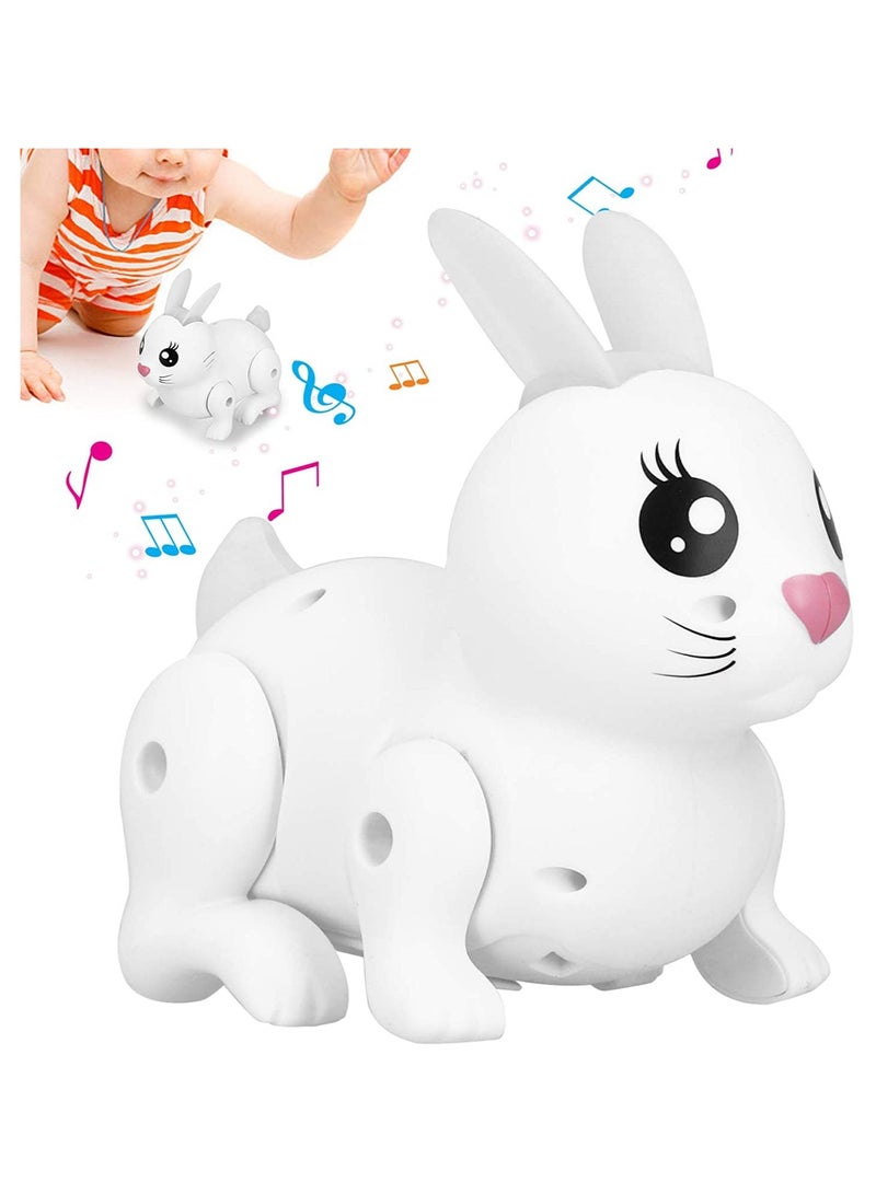 Battery Operated Sweet Sounds Jumping and Walking Rabbit Toy Electronic Bunny Walking Toy for Kids with Light and Music