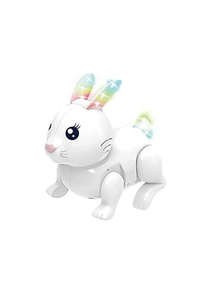 Battery Operated Sweet Sounds Jumping and Walking Rabbit Toy Electronic Bunny Walking Toy for Kids with Light and Music