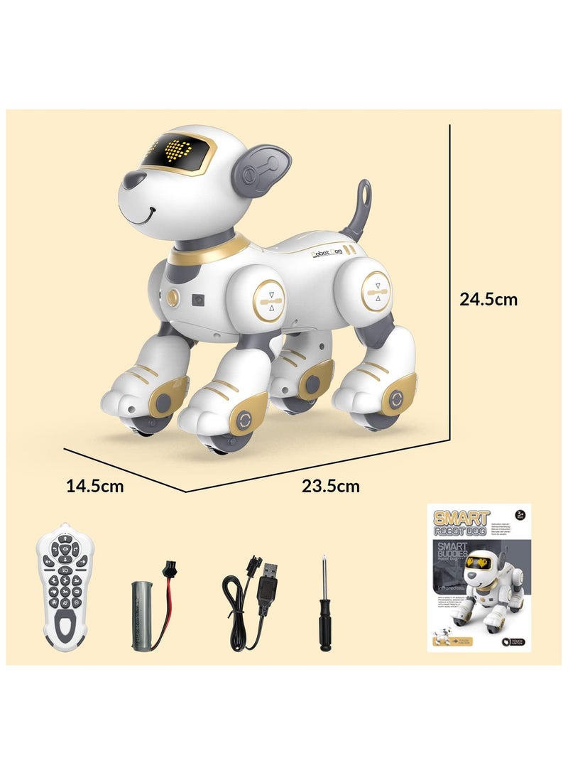 Remote Control Robot Dog Toy - Programmable & Interactive Smart Dancing Robot for Kids (Gold)