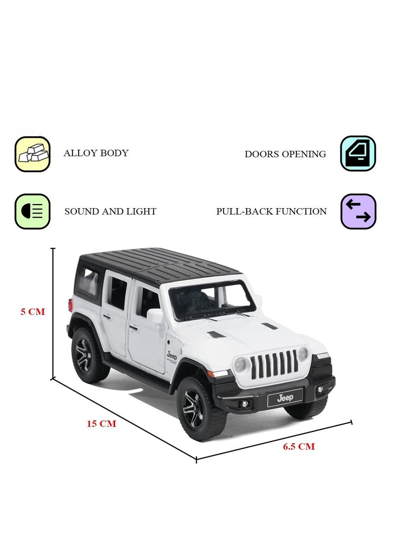 JEEP Model Car 1:32 Exclusive Alloy Metal Pull Back Die-cast Car Die-cast Metal Pullback Toy car with Openable Doors & Light Music