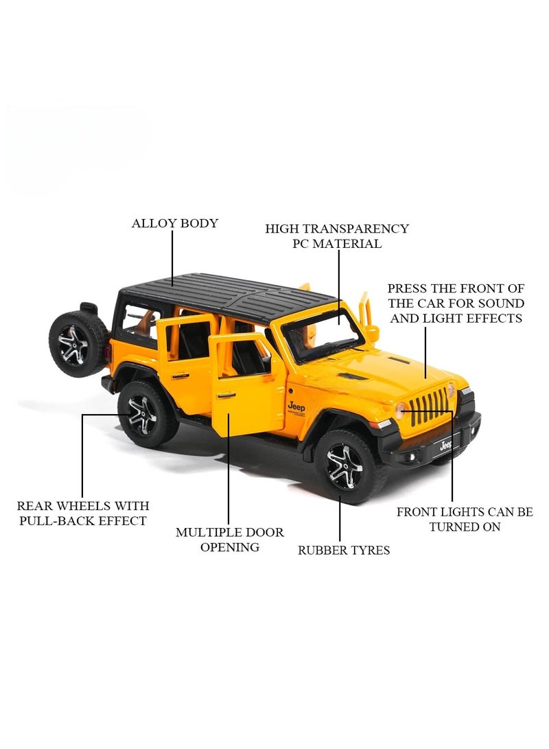 JEEP Model Car 1:32 Exclusive Alloy Metal Pull Back Die-cast Car Die-cast Metal Pullback Toy car with Openable Doors & Light Music