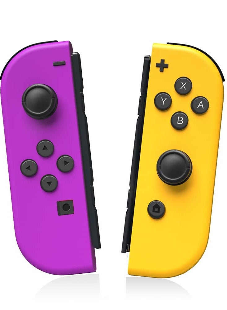 Wireless Joy-Con Controllers for Nintendo Switch, L/R Replacement Compatible with Switch/Lite/OLED, Joystick with Wake-up, Screenshot, and Dual Vibration (Yellow)