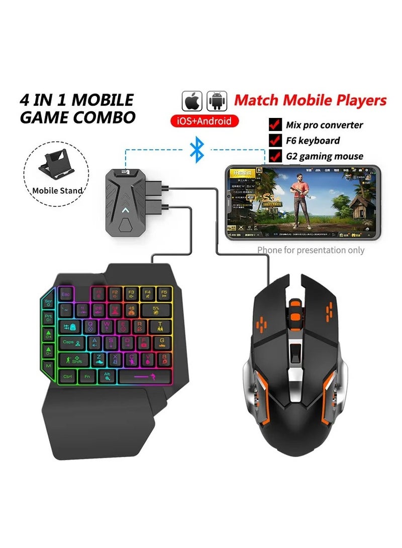 Mobile Game Keyboard and Mouse Adapter, PUBG/Call of Duty Controller Converter Wired/Wireless for Android/(iOS Less than 13.4)