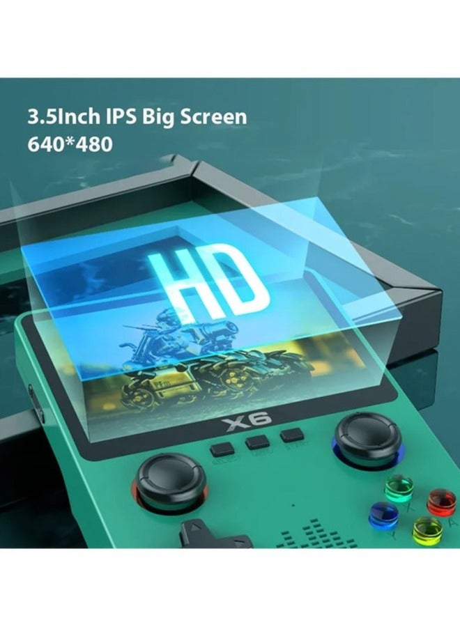 X6 3.5Inch IPS Screen Handheld Game Player Dual Joystick 11 Simulators GBA Video Game Console for Kids Gifts