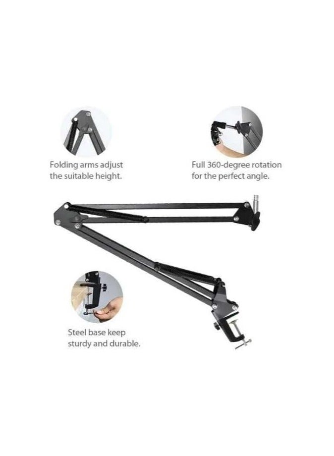 Maono AU-B01 Microphone Suspension Boom Scissor Arm Stand (Black)