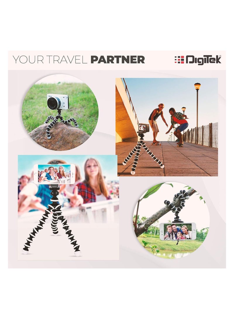 DIGITEK® (DTR 260 GT) Gorilla Tripod/Mini 33 CM (13 Inch) Tripod for Mobile Phone with Phone Mount & Remote, Flexible Gorilla Stand for Point and Shoot & Action Cameras