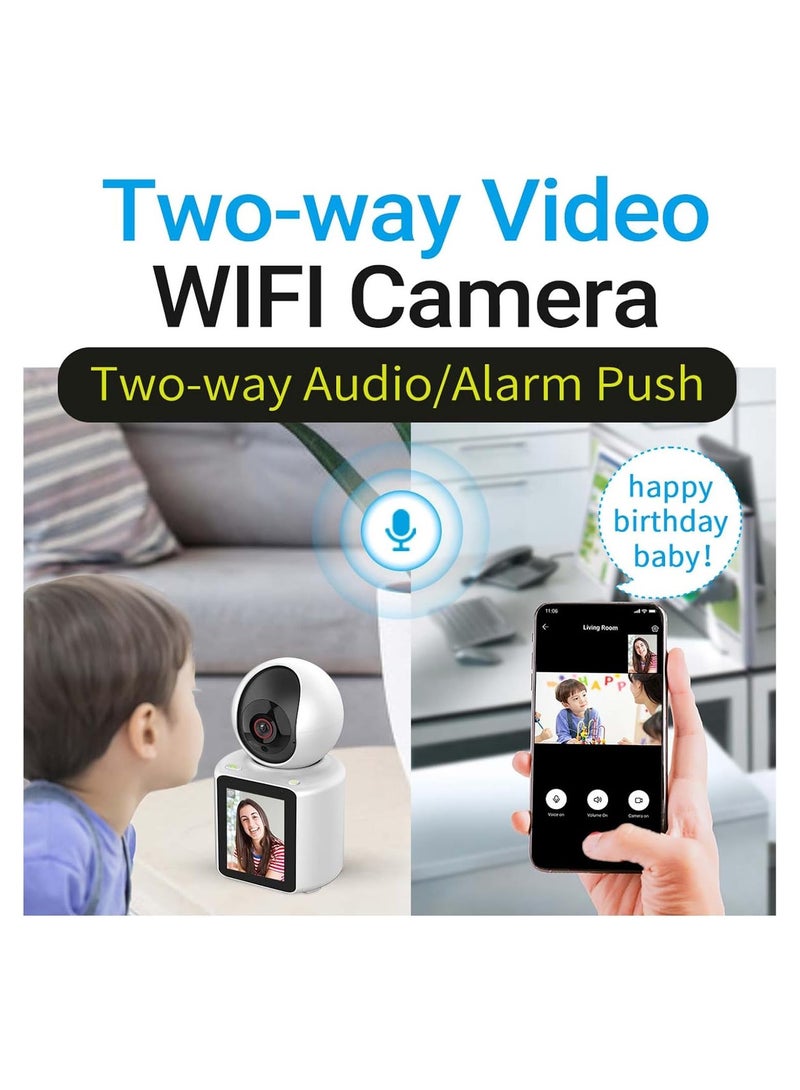 2.8-inch HD Screen Smart Security Camera - WiFi Wireless Video Monitor with One-Touch Calling, Night Vision, Motion Detection - Ideal for Baby and Pet Monitoring