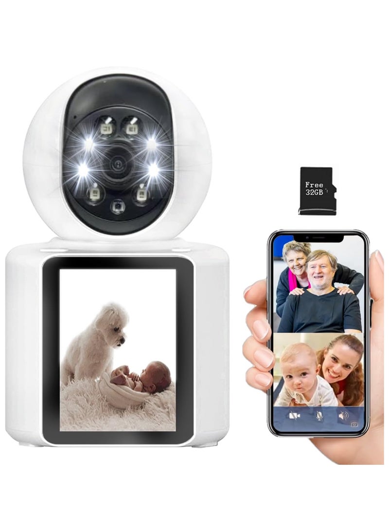 2.8-inch HD Screen Smart Security Camera - WiFi Wireless Video Monitor with One-Touch Calling, Night Vision, Motion Detection - Ideal for Baby and Pet Monitoring