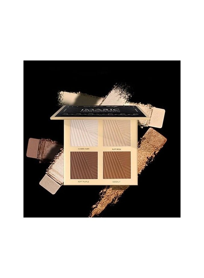 IMAGIC 4-Color Contour Powder Palette | Sculpt, Define & Highlight | Buildable, Matte Finish for All Skin Tones