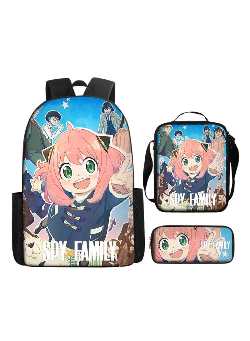 New Cute Cartoon Student Backpack Three-Piece Set 29*16*42cm