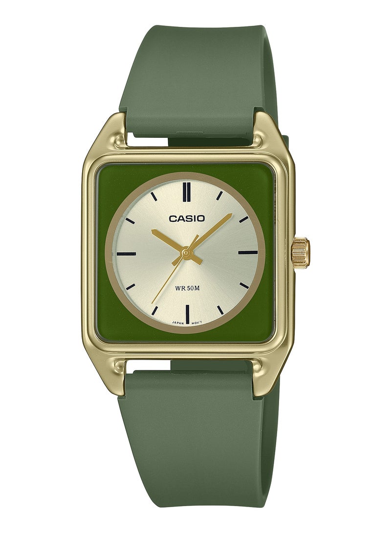 Quartz Analog Green Resin Band Watch MTP-B170-3EV