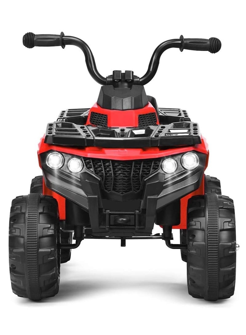 12V Battery Powered Electric ATV for Kids, 4-Wheeler Quad with Remote Control, LED Lights, 2 Speeds, Treaded Tires, Ride-On Vehicle for Boys & Girls