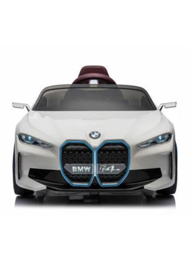 Licensed BMW i4 Electric Children's Vehicle – 12V7A Battery, Dual Motors, 2.4 GHz Remote Control, MP3 Player, Leather Seat, and EVA Wheels