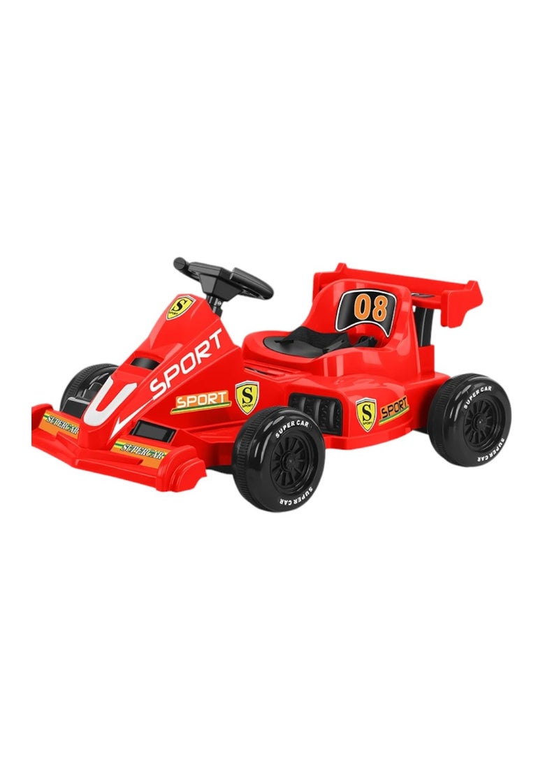 Children's Electric Racing Car Toy - Four-Wheel Balance Car Trolley, Juvenile Battery-Powered Ride-On for Kids.