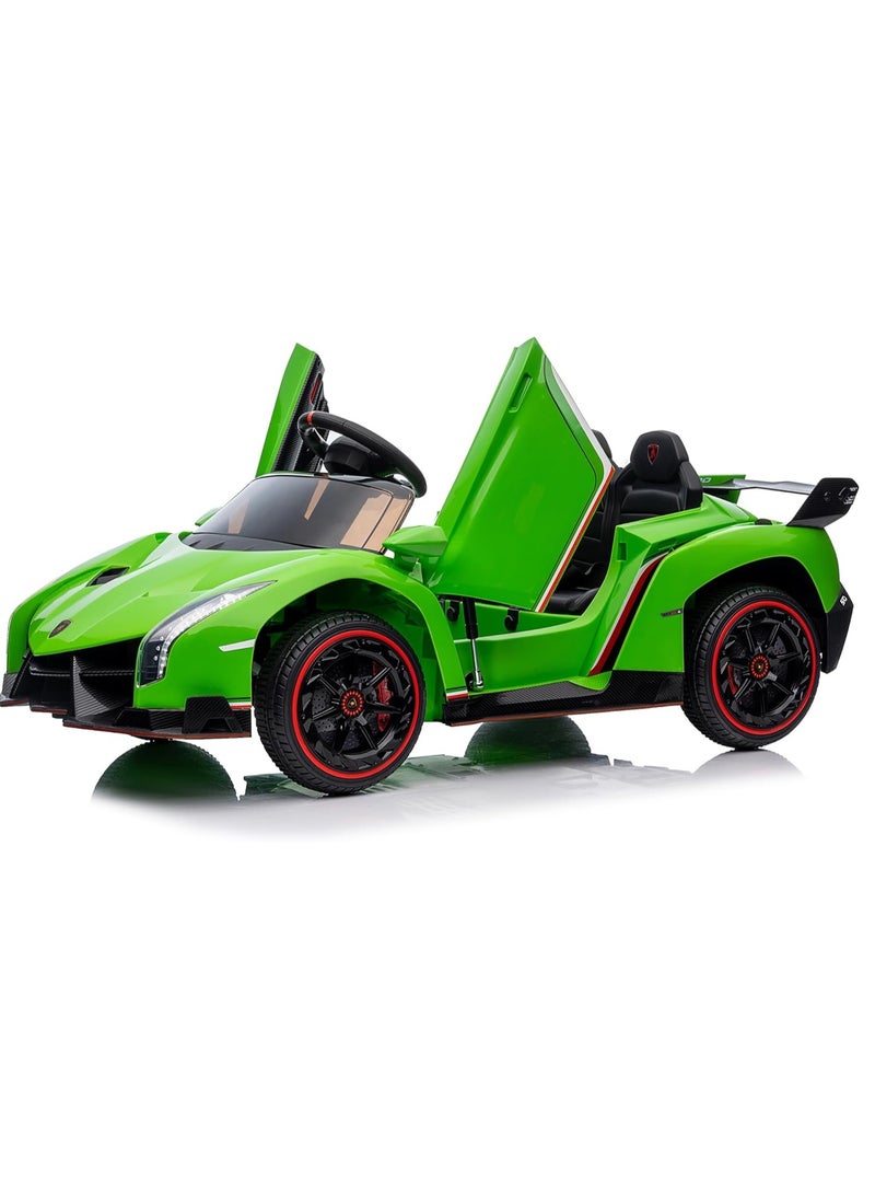 12V Licensed Lamborghini Veneno Ride-On Car for Kids – Electric Sports Car with Remote Control, 3 Speeds, Hydraulic Doors, LED Headlights, Rocking Function, and Music | Battery-Powered Vehicle for Boys and Girls