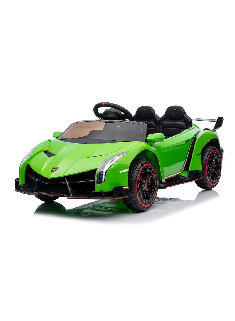 12V Licensed Lamborghini Veneno Ride-On Car for Kids – Electric Sports Car with Remote Control, 3 Speeds, Hydraulic Doors, LED Headlights, Rocking Function, and Music | Battery-Powered Vehicle for Boys and Girls